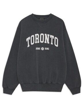 Anine Bing Ramona Toronto Charcoal Toronto Crewneck Sweatshirt